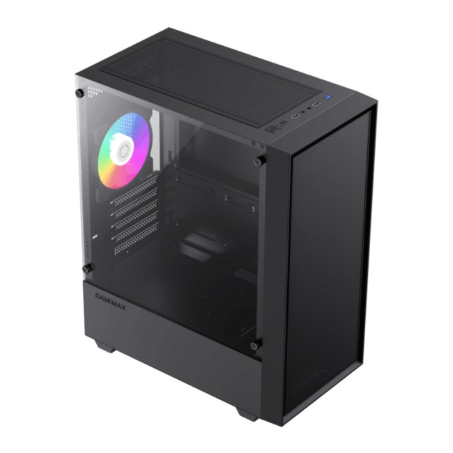 Корпус Micro ATX без блока живлення, закалене скло GAMEMAX Storm Black