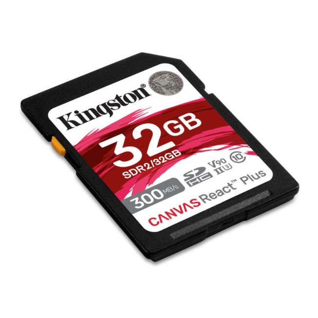 Карта пам'яті 32GB SDXC UHS-II Canvas React Plus 280R/100W U3, V60 for Full HD/4K KINGSTON SDR2/32GB