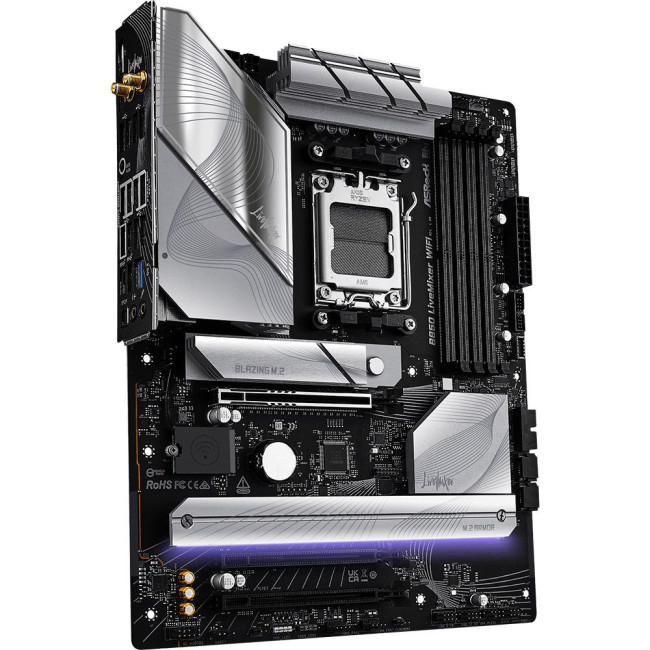 Mатеринська плата sAM5 AMD B850 4xDDR5 HDMI/DP 3xM.2 2.5GbE LAN ATX ASROCK B850 LIVEMIXER WIFI