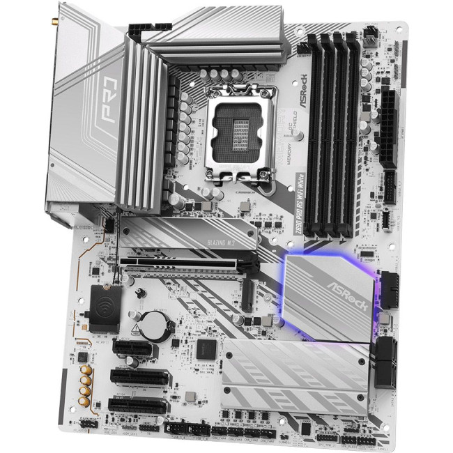 Mатеринська плата s1851 Intel Z890 4xDDR5 DP/HDMI/2xTB4 4xM.2 2.5GbE LAN ATX ASROCK Z890 PRO RS WIFI WHITE