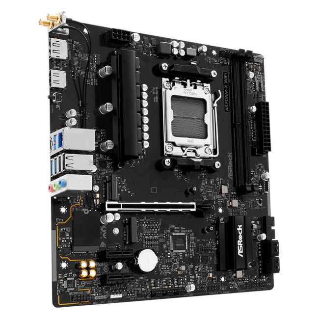 Mатеринська плата sAM5 AMD A620A DP/HDMI 2xM.2 4xDDR5 2.5GbE LAN mATX ASROCK A620AM-X WIFI