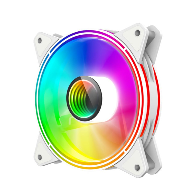 Кулер для корпусу 120 мм, 3pin(M/F)/3+4pin Molex ARGB, білий FN-12Rainbow-Q-Infinity WT GAMEMAX FN-12Rainbow-Q-Infinity WT