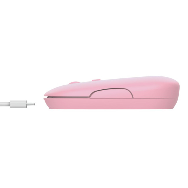 Миша бездротова Puck Rechargeable Wireless Ultra-Thin Mouse Pink 1600 Dpi TRUST Puck Mouse pink (24125)