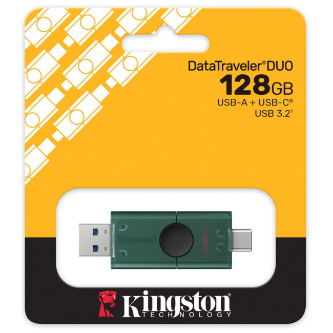 Флеш пам'ять 128GB USB-A + USB-C 3.2 Gen 1 DataTraveler DuoG2 KINGSTON DTDEG2/128GB