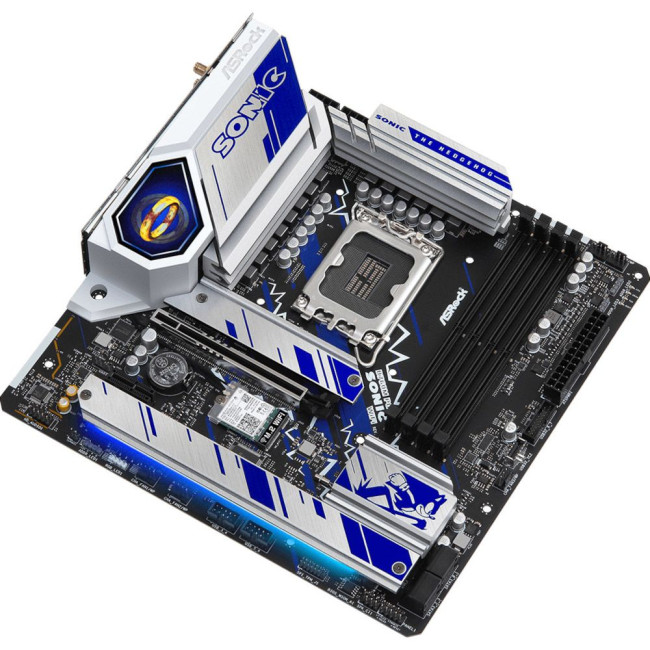 Mатеринська плата s1700 Intel B760 4xDDR5 DP/HDMI/eDP 4xM.2 2.5GbE LAN mATX ASROCK B760M PG SONIC WIFI