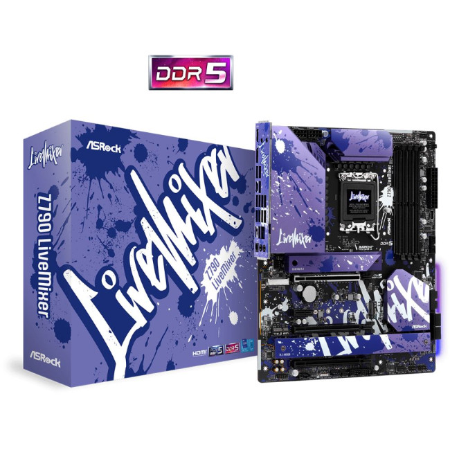 Mатеринська плата s1700 Intel Z790 DP/HDMI/eDP 5xM.2 4xDDR5 2.5GbE LAN ATX ASROCK Z790 LIVEMIXER
