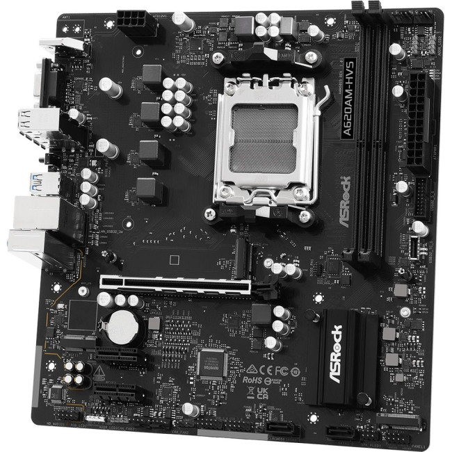 Mатеринська плата sAM5 AMD A620A HDMI/VGA 2xM.2 2xDDR5 GbE LAN mATX ASROCK A620AM-HVS