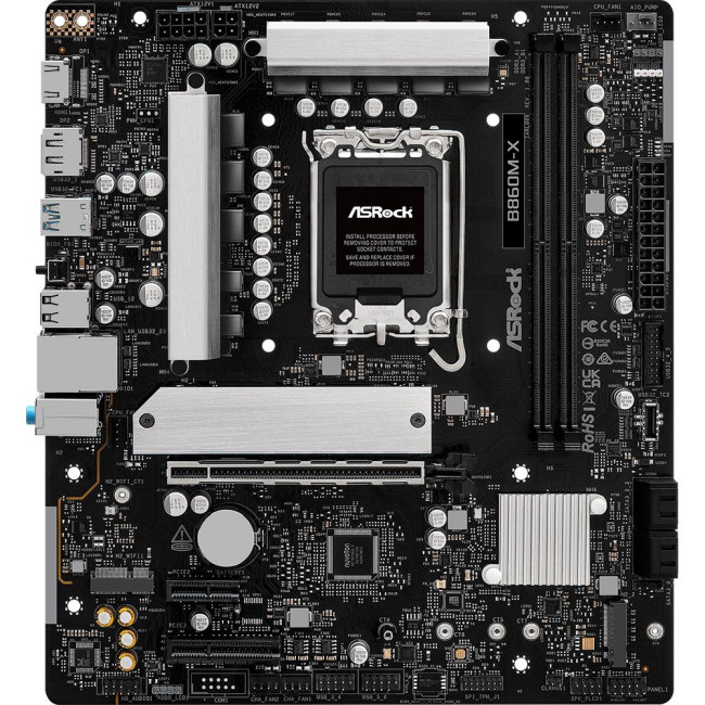 Mатеринська плата s1851 Intel B860 2xDDR5 DP/HDMI 3xM.2 2.5GbE LAN mATX ASROCK B860M-X