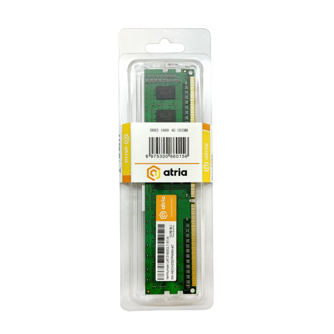 модуль пам'яті 4Gb DDR3 1600MHz ATRIA UAT31600CL11K1/4