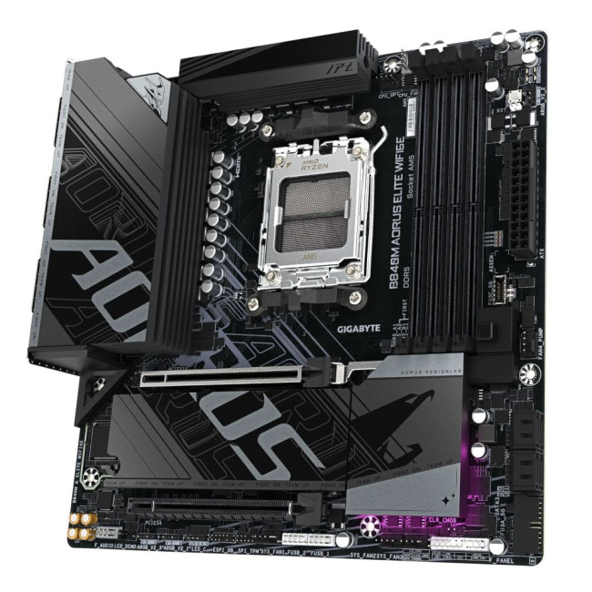Mатеринська плата sAM5 AMD B840 DP/HDMI 4xDDR5 2xM.2 2.5GbE LAN mATX GIGABYTE B840M AORUS ELITE WIFI6E