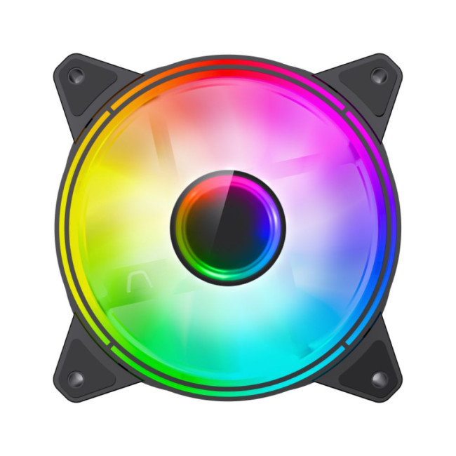 Кулер для корпусу 120 мм, 3pin(M/F)/3+4pin Molex ARGB, чорна рамка FN-12Rainbow-Q-Infinity GAMEMAX FN-12Rainbow-Q-Infinity
