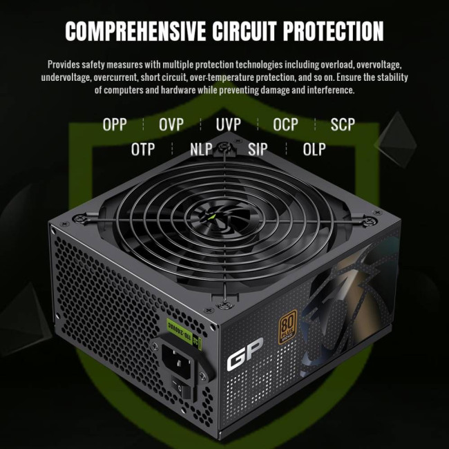 Блок живлення ATX 850W, 80+ Bronze, 140mm Ultra Silent Fan OVP / UVP/ SIP / OCP/ OLP/ OPP/ SCP GAMEMAX GP 850B
