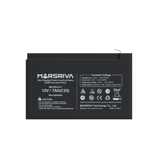 AGM батарея 12V/7Ah глибокого розряду MR-PBU12/7Герметична свинцево-кислотна батарея  12V/7Ah, MARSRIVA MR-PBU12-7