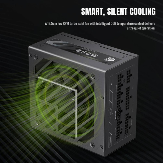 Блок живлення ATX 3.1 & PCIe5.1_ 850W, 80+ Gold, fan 135mm,fully modular ,Japanese 105°C and solid c GAMEMAX GZ 850G BK