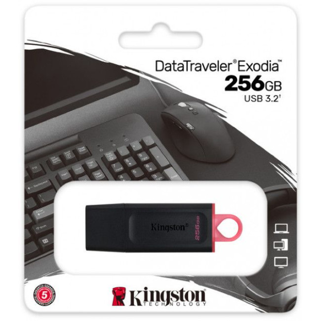 Флеш пам'ять USB 3.2 Gen1 DataTraveler Exodia (Black + Pink) KINGSTON DTX/256GB