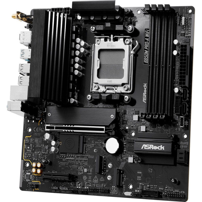 Mатеринська плата sAM5 AMD B850 4xDDR5 HDMI/DP 3xM.2 2.5GbE LAN mATX ASROCK B850M PRO-A WIFI