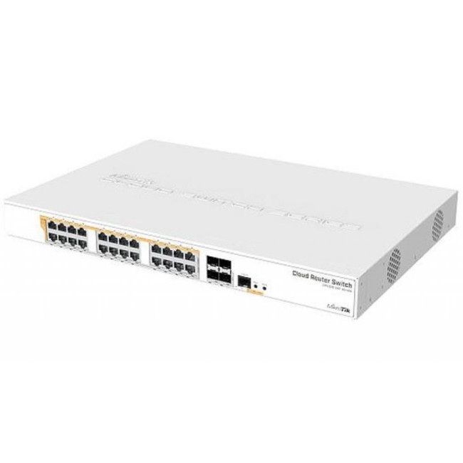Комутатор 24xGigabit LAN (all PoE-out), 4xSFP+, Du al Boot, 1U rackmount case, 500W built-in PSU CRS328-24P-4S+RM