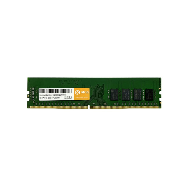 модуль пам'яті 16Gb DDR4 3200MHz ATRIA UAT43200CL22K1/16