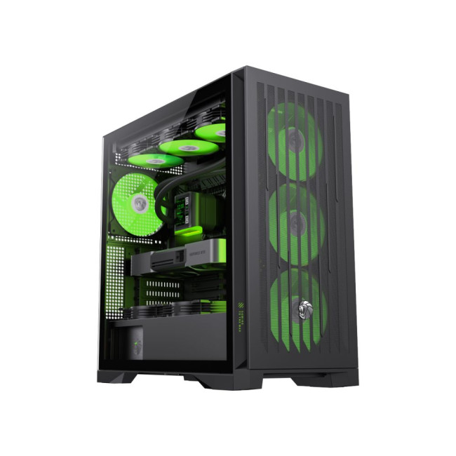 Корпус Tower E-ATX без блока живлення , загартоване скло E-ATX,ATX, M-ATX,ITX, Tempered Glass,Mesh,2 GAMEMAX LEADER 2 BK