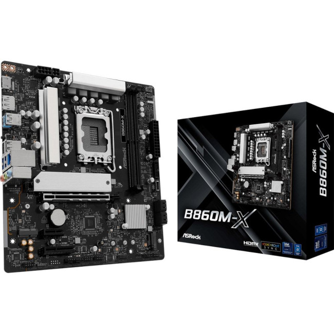 Mатеринська плата s1851 Intel B860 2xDDR5 DP/HDMI 3xM.2 2.5GbE LAN mATX ASROCK B860M-X