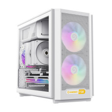 Корпус Micro ATX без блока живлення, білий, загарттоване скло, Mini Tower, M-ATX(200mm), Mini ITX GAMEMAX F36 WH