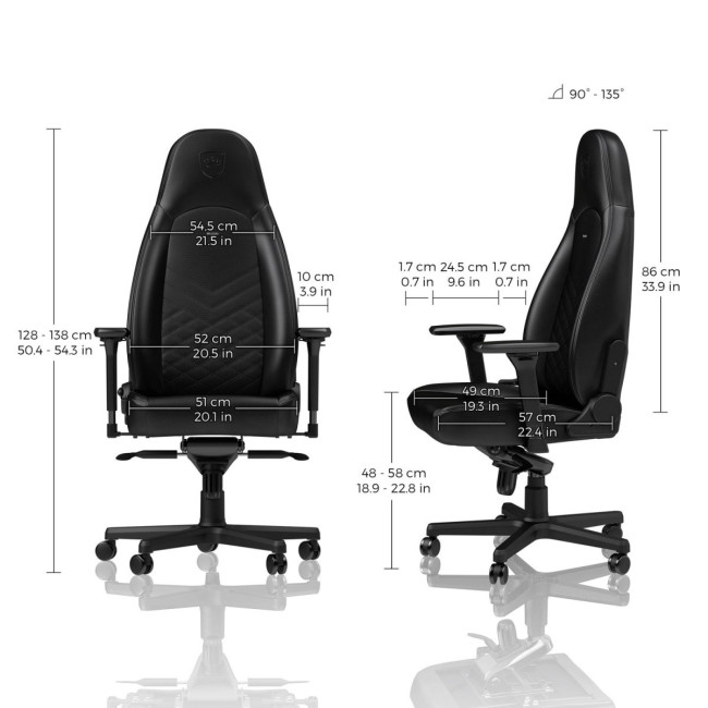 Крісло геймерське Noblechairs NOBLECHAIRS ICON Black (NBL-ICN-PU-BLA)