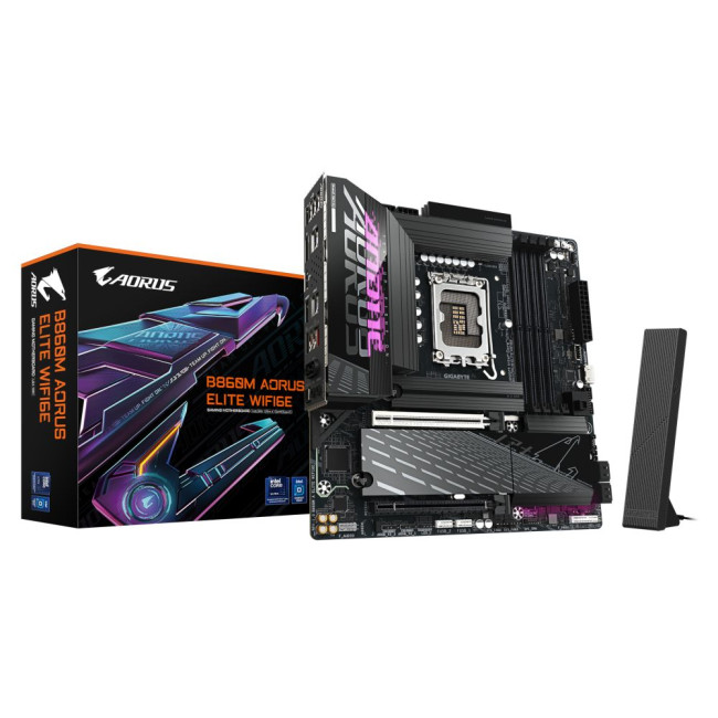 Mатеринська плата s1851 Intel B860 DP/2хHDMI/USB4-C  3xM.2 2.5GbE LAN mATX GIGABYTE B860M AORUS ELITE WIFI6E