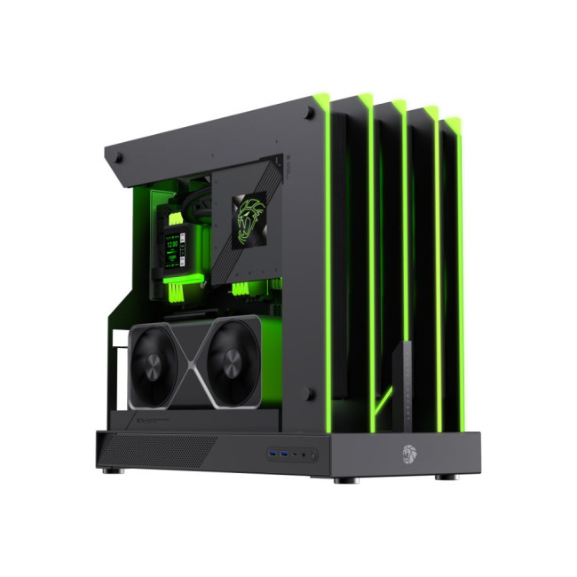Корпус ATX без блока живлення виготовлений з використанням прецизійної обробки на верстаті з ЧПУ та GAMEMAX Blade Concept