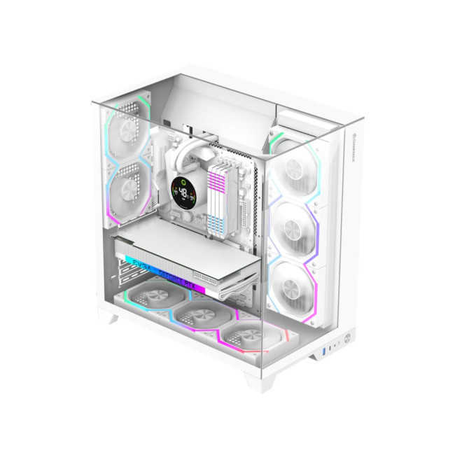 Корпус ATX без блока живлення, загартоване скло, ATX,M-ATX,ITX, VGA Card Length Up to 400 GAMEMAX Infinity Pro WH