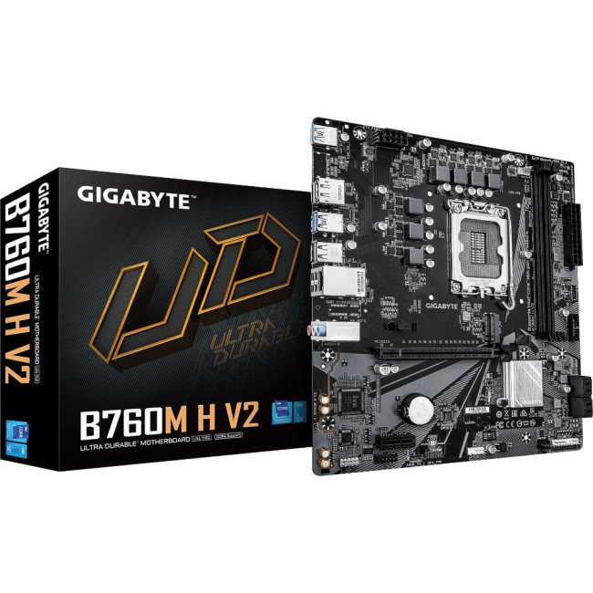 Mатеринська плата s1700 Intel B760 HDMI/DP 2xDDR5 1xM.2 GbE LAN mATX GIGABYTE B760M H V2