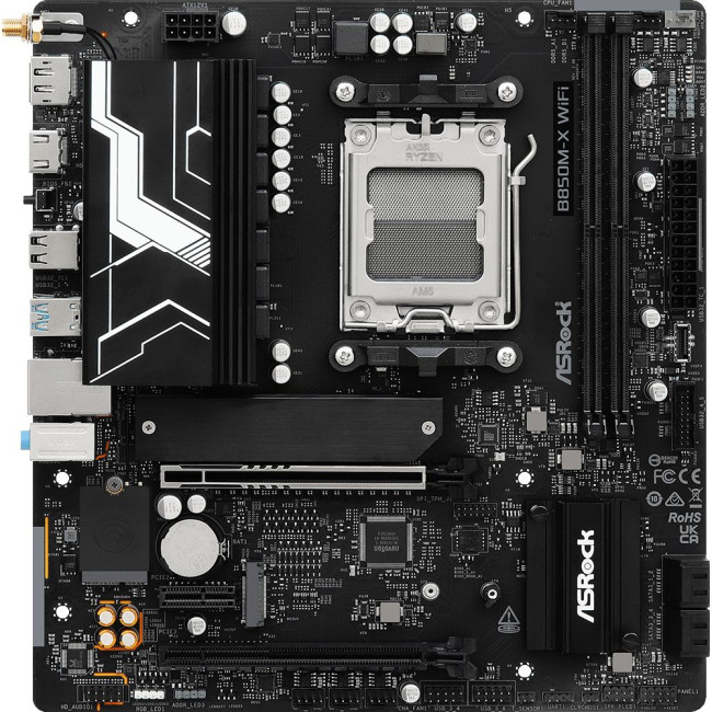 Mатеринська плата sAM5 AMD B850 HDMI/DP 3xM.2 2.5GbE LAN mATX ASROCK B850M-X WIFI R2.0