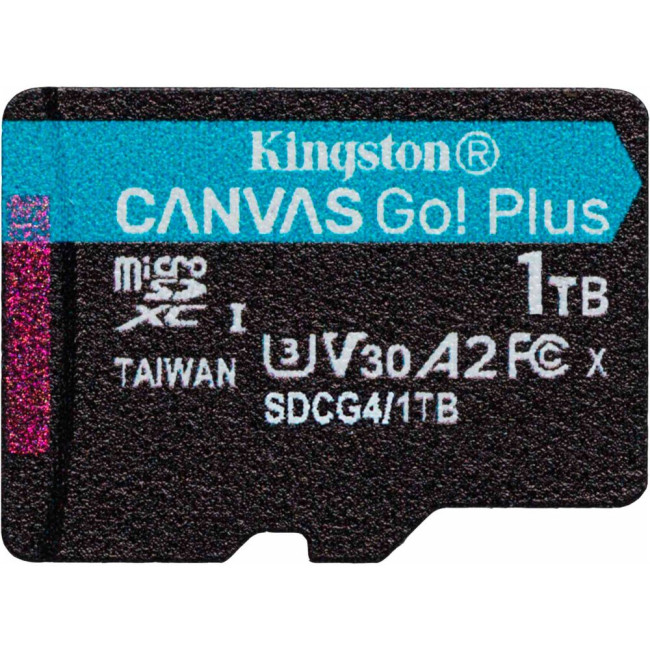 Карта пам'яті 1TB microSDXC Canvas Go Plus Gen4 200MB/s A2 U3 V30 Card + w/o ADP KINGSTON SDCG4/1TBSP