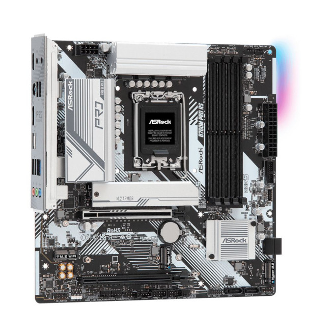 Mатеринська плата s1700 Intel B760 DP/HDMI 4xM.2 4xDDR5 2.5GbE LAN mATX ASROCK B760M PRO RS