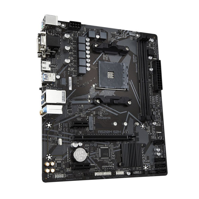 Mатеринська плата sAM4 AMD A520 HDMI/DVI/VGA M.2GbE LAN mATX GIGABYTE A520M S2H