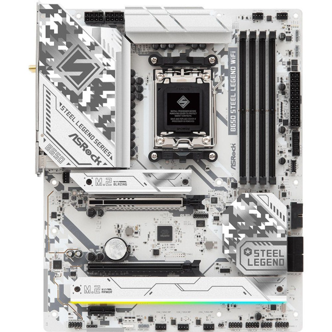 Mатеринська плата sAM5 AMD B650 4xDDR5 HDMI/DP 3xM.2 2.5GbE LAN ATX ASROCK B650 STEEL LEGEND WIFI