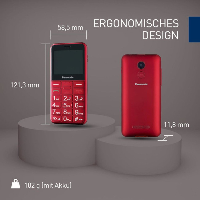 Мобільний телефон червоний PANASONIC KX-TU155EXRN
