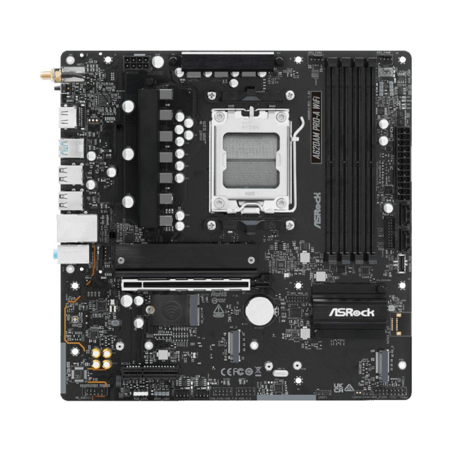 Mатеринська плата sAM5 AMD A620A HDMI 3xM.2 4xDDR5 2.5GbE LAN mATX ASROCK A620AM PRO-A WIFI
