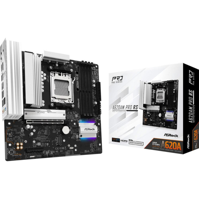 Mатеринська плата sAM5 AMD A620A DP/HDMI 3xM.2 4xDDR5 2.5GbE LAN mATX ASROCK A620AM PRO RS