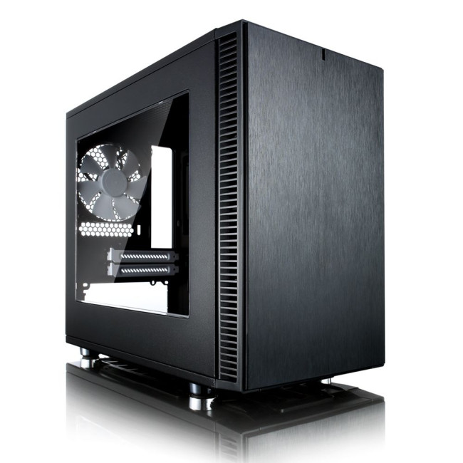 Корпус mini-ITX без БЖ, чорний, скло Define Nano S Black Window FRACTAL DESIGN Define Nano S Black Window (FD-CA-DEF-NANO-S-BK-W)