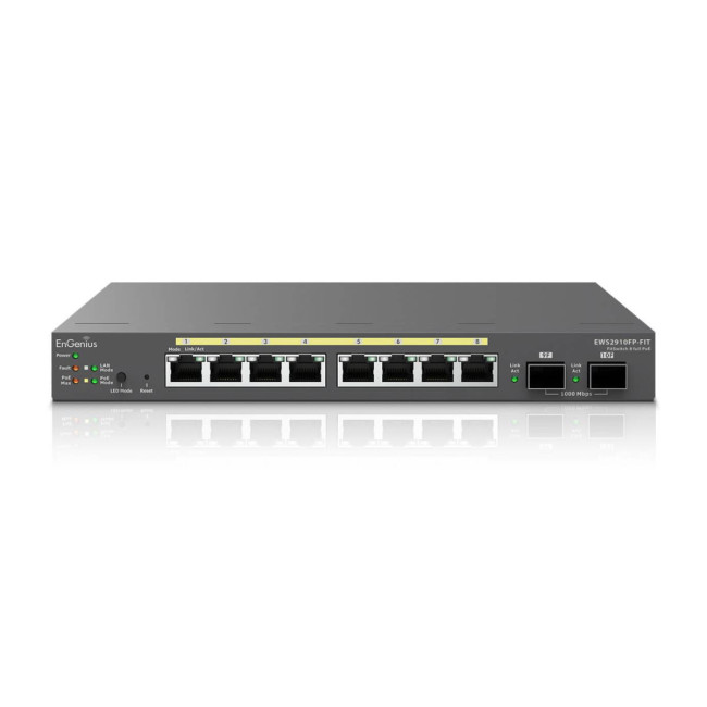 Комутатор 8-port GbE PoE.af/at(+) 110W, 2xSFP ENGENIUS EWS2910FP-FIT (1402A0090326)