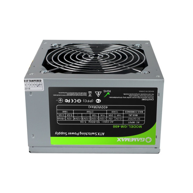Блок живлення ATX 400W з кабелем живлення, вентилятор 120 мм GAMEMAX GM-400