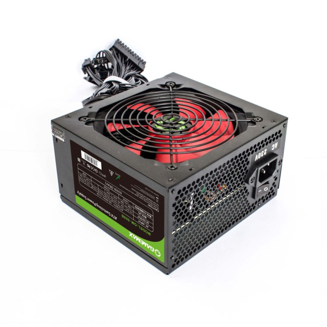 Блок живлення ATX 600W, з кабелем живлення, вентилятор 120 мм, чорний, коробочний GAMEMAX GM-600B