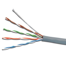 Кабель cat.5e U/UTP, 4х2х24 AWG (305м) сірий ZZKM 7091001