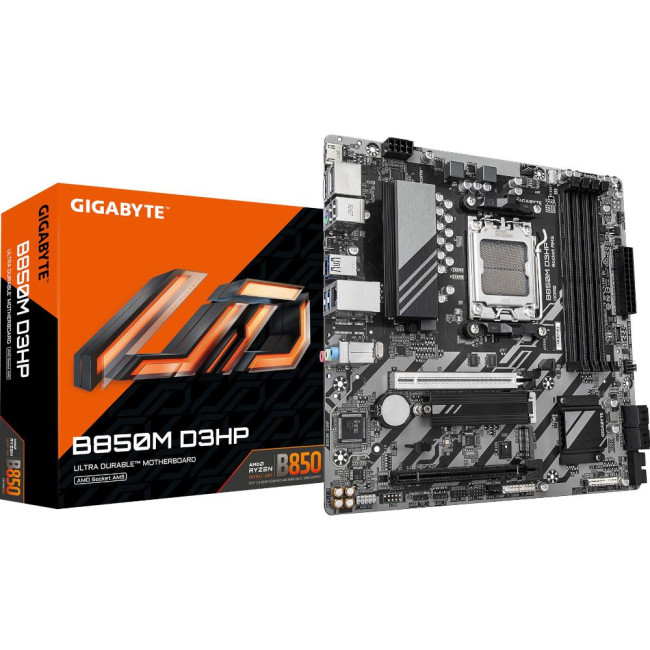 Mатеринська плата sAM5 AMD B850 2хDP/HDMI 4xDDR5 2xM.2  GbE LAN mATX GIGABYTE B850M D3HP
