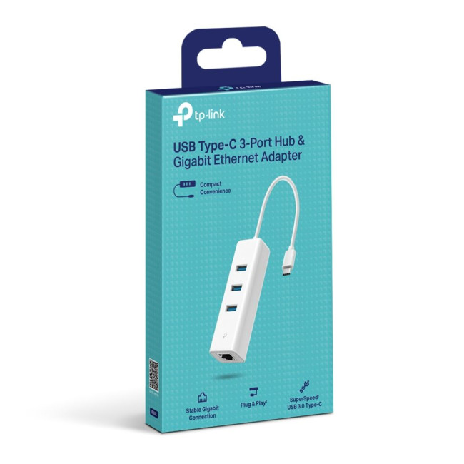 Мережевий адаптер USB 3.0 Type-C / Gigabit Etherne t та 3-портовий USB3.0 TP-Link, UE330C TP-LINK UE330C