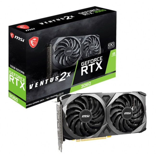 Відеокарта NVIDIA RTX 3060 /VENTUS/2X/OC/12GB/GDDR6 RTX 3060 VENTUS 2X 12G OC
