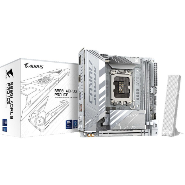 Mатеринська плата s1851 Intel B860 HDMI/DP/TB4(USB-C) 2xM.2 2.5GbE LAN mini-ITX GIGABYTE B860I AORUS PRO ICE