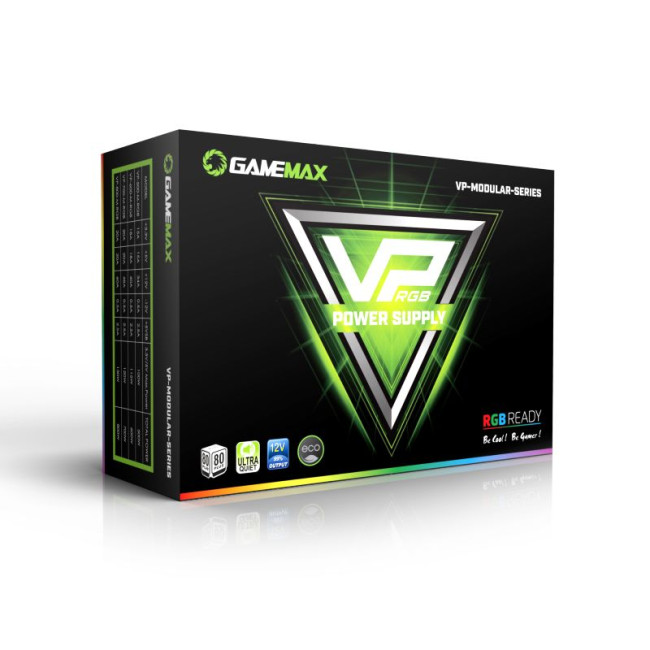 Блок живлення ATX 500W,RGB,МОДУЛЬНЫЙ,APFC, 12смвент, 80+Bronze GAMEMAX VP-500-M-RGB