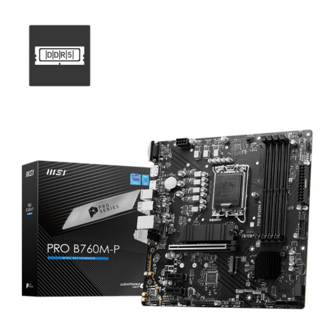 материнська плата s1700/4DDR5/VGA/HDMI/DP/3PCIe/4SATA/2M.2 MSI PRO B760M-P