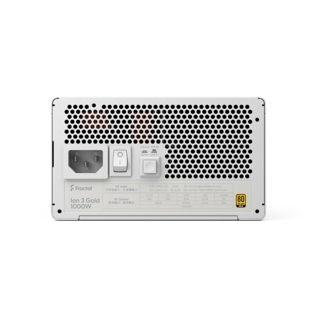 Блок живлення Ion 3 Gold 1000W (ATX3.1, PCIe Gen5) білий, повністю модульний FRACTAL DESIGN Ion 3 Gold 1000W White, EU (FD-P-IA3G-101-EU-WT)